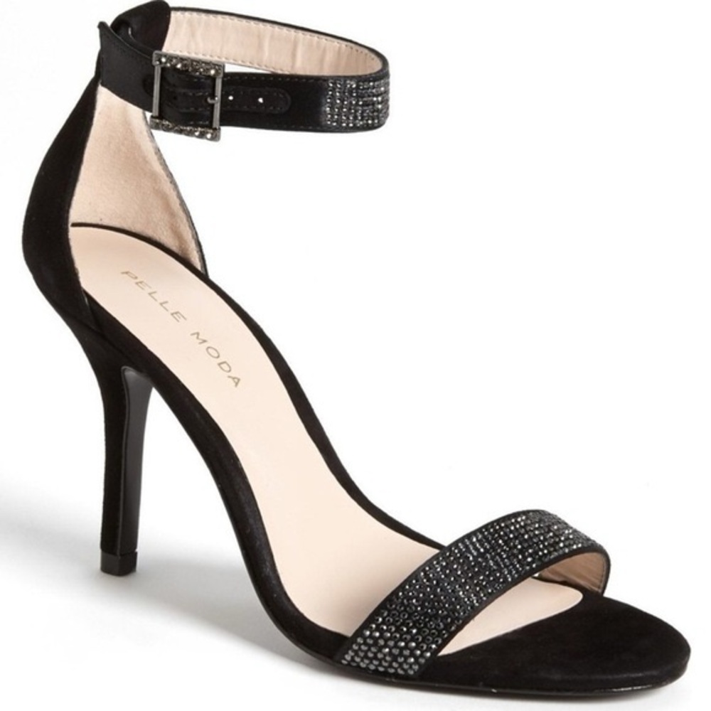 PELLE MODA Kacey sandal heels sparkle black size 8.5